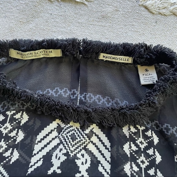 Maison Scotch Mademoiselle Top Blouse Black Aztec - Picture 5 of 16